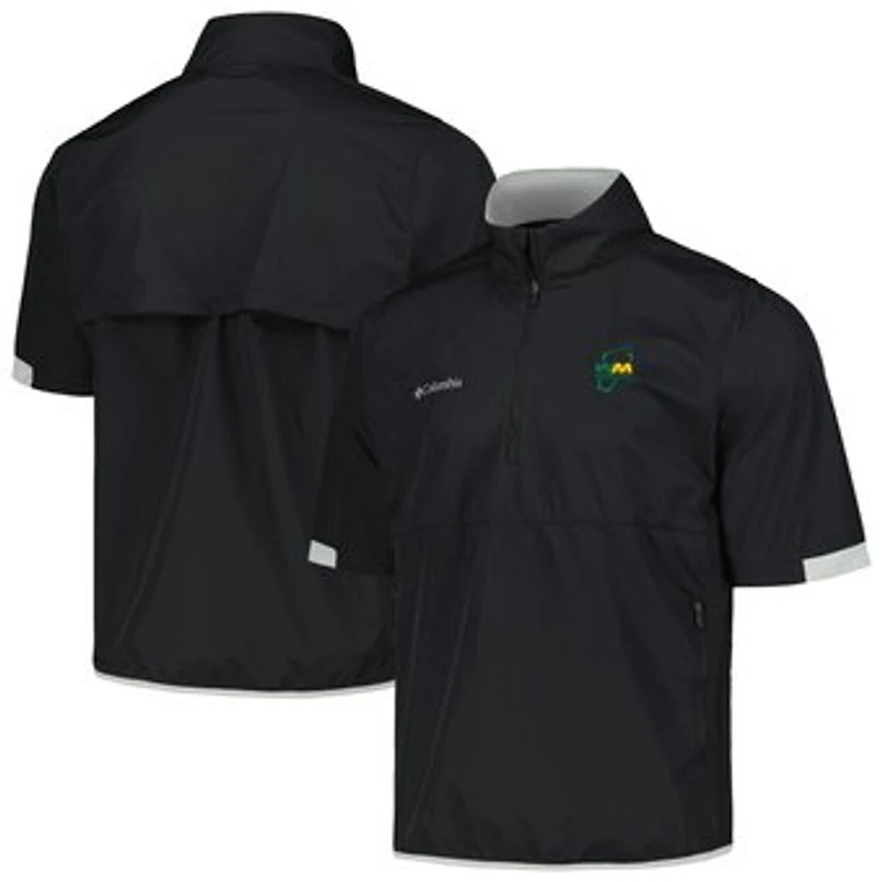 Men's Columbia Black WM Phoenix Open Big Shot Omni-Wick Short Sleeve Half-Zip Windbreaker Jacket