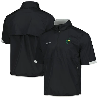 Men's Columbia Black WM Phoenix Open Big Shot Omni-Wick Short Sleeve Half-Zip Windbreaker Jacket
