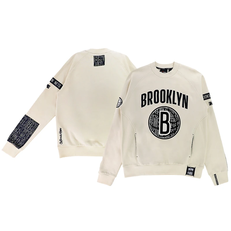 Unisex NBA x Two Hype  Cream Brooklyn Nets Culture & Hoops Heavyweight Pullover Sweatshirt