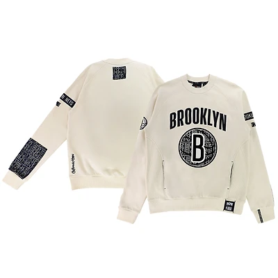 Unisex NBA x Two Hype  Cream Brooklyn Nets Culture & Hoops Heavyweight Pullover Sweatshirt