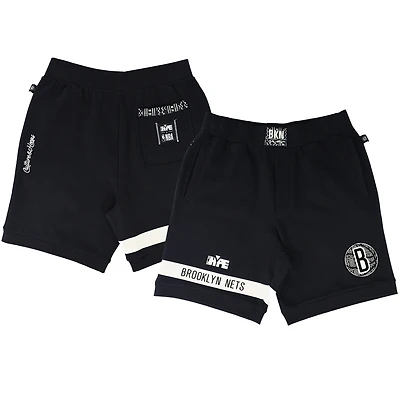 Unisex NBA x Two Hype  Black Brooklyn Nets Culture & Hoops Premium Classic Fleece Shorts