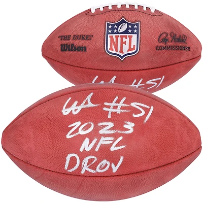 Will Anderson Jr. Houston Texans 2023 NFL Defensive Rookie of the Year Autographed NFL Duke Full Color Football with "2023 NFL DROY" Inscription