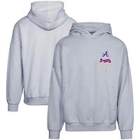 Men's Levelwear Gray Atlanta Braves City Connect Contact Baseline Pullover Hoodie
