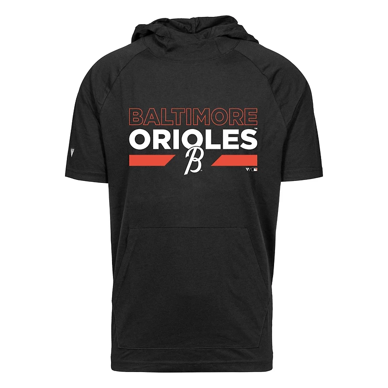 Men's Levelwear Black Baltimore Orioles City Connect Phase No Hitter Short Sleeve Pullover Hoodie