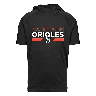 Men's Levelwear Black Baltimore Orioles City Connect Phase No Hitter Short Sleeve Pullover Hoodie