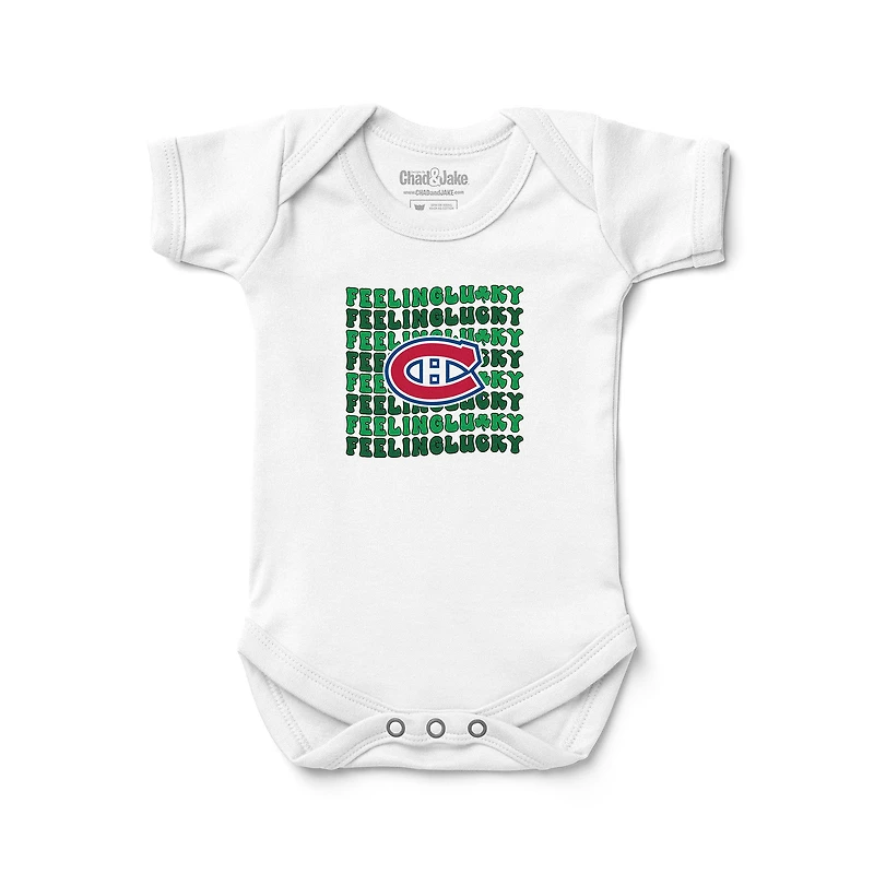 Infant Chad & Jake White Montreal Canadiens Feeling Lucky Bodysuit