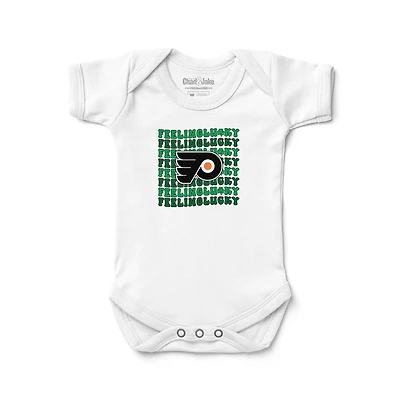 Newborn Chad & Jake White Philadelphia Flyers Feeling Lucky Bodysuit