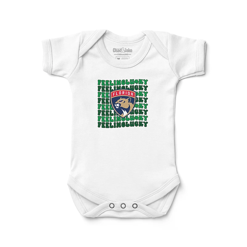 Newborn Chad & Jake White Florida Panthers Feeling Lucky Bodysuit