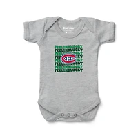 Newborn Chad & Jake Heather Gray Montreal Canadiens Feeling Lucky Bodysuit
