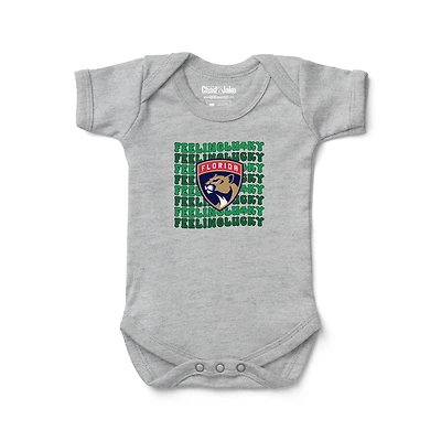 Newborn Chad & Jake Heather Gray Florida Panthers Feeling Lucky Bodysuit