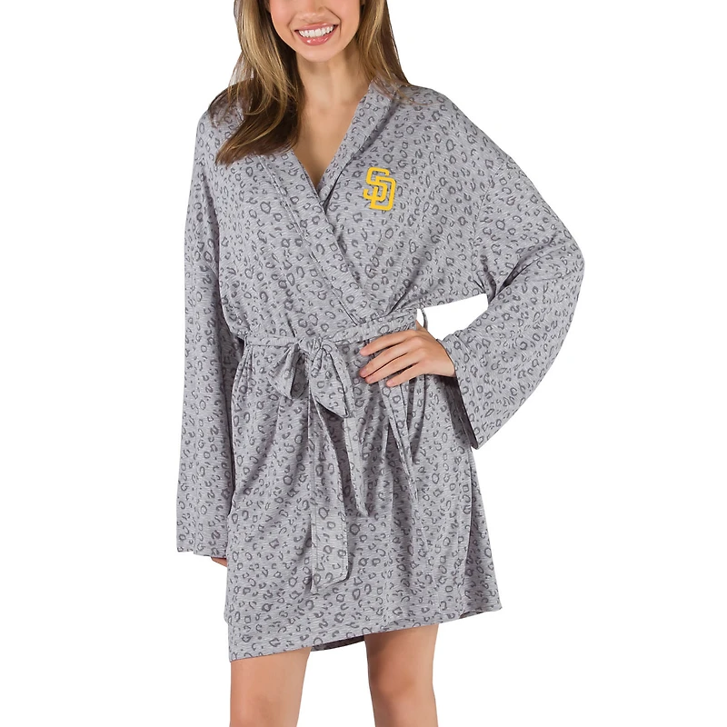 San Diego Padres Concepts Sport Female Adult Women's Frill Hacci Knit Robe - Gray