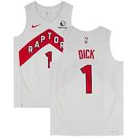 Gradey Dick Toronto Raptors Autographed White Nike Association Edition Swingman Jersey