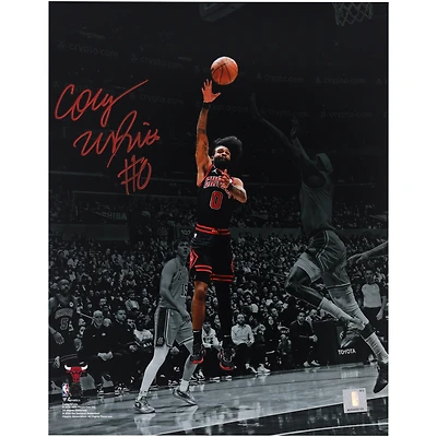 Coby White Chicago Bulls Autographed 11" x 14" Shoots vs. Los Angeles Lakers Spotlight Photograph