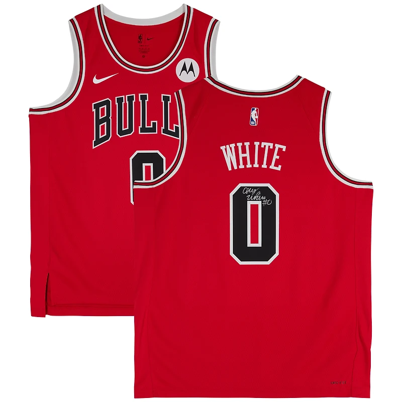 Coby White Chicago Bulls Autographed Red Nike Icon Edition Swingman Jersey