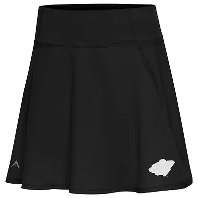 Women's Antigua Black Minnesota Wild White Logo Chip Skort