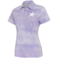 Women's Antigua Heather Purple Dallas Stars White Logo Render Polo