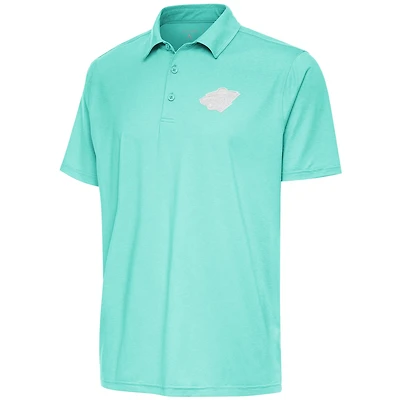 Men's Antigua  Heather Aqua Minnesota Wild White Logo Par 3 Polo