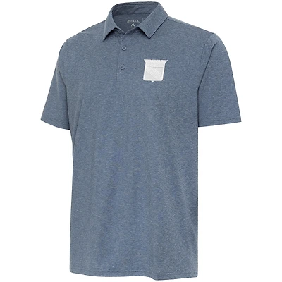 Men's Antigua  Heather Navy New York Rangers White Logo Par 3 Polo