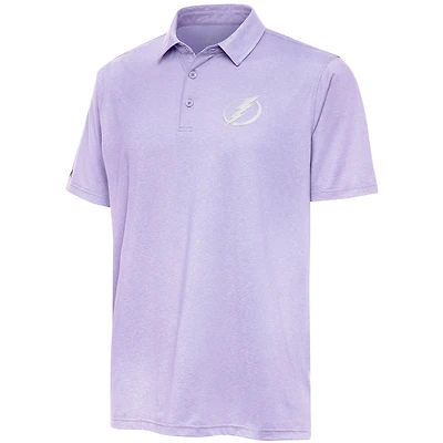 Men's Antigua  Lavender Tampa Bay Lightning White Logo Par 3 Polo