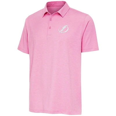 Men's Antigua  Pink Tampa Bay Lightning White Logo Par 3 Polo