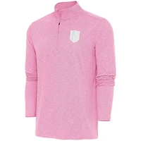 Men's Antigua  Pink Vegas Golden Knights White Logo Hunk Quarter-Zip Pullover