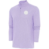 Men's Antigua  Lavender Boston Bruins White Logo Hunk Quarter-Zip Pullover