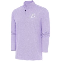 Men's Antigua  Lavender Tampa Bay Lightning White Logo Hunk Quarter-Zip Pullover