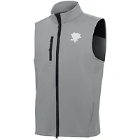 Men's Antigua  Gray Pittsburgh Penguins White Logo Demand Full-Zip Vest