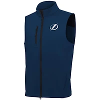 Men's Antigua  Navy Tampa Bay Lightning White Logo Demand Full-Zip Vest