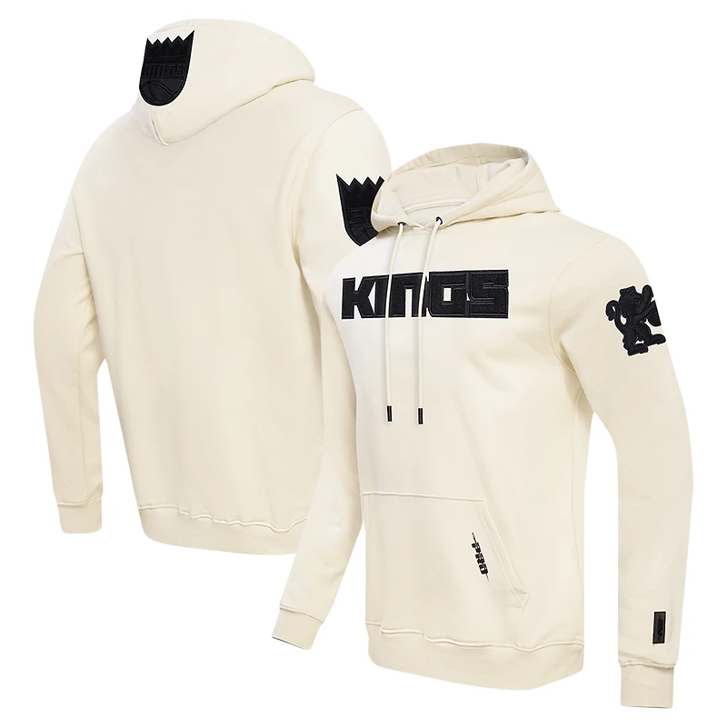 Men's Pro Standard Cream Sacramento Kings Triple Tonal DK Pullover Hoodie