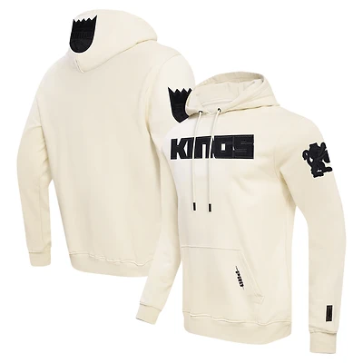 Men's Pro Standard Cream Sacramento Kings Triple Tonal DK Pullover Hoodie
