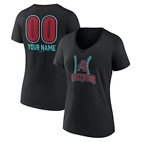 Women's  Black Arizona Diamondbacks Personalized Name & Number Fastball V-Neck T-Shirt