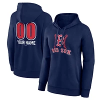 Women's  Navy Boston Red Sox Personalized Name & Number Fastball Pullover Hoodie