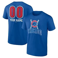 Men's  Royal Chicago Cubs Personalized Name & Number Fastball T-Shirt