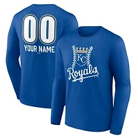 Men's  Royal Kansas City Royals Personalized Name & Number Fastball Long Sleeve T-Shirt