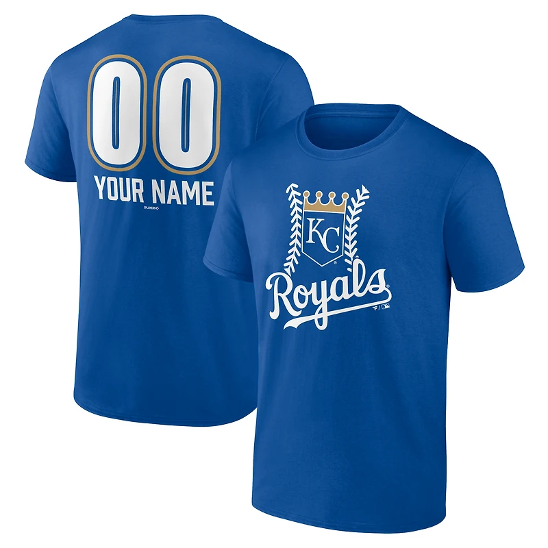 Men's  Royal Kansas City Royals Personalized Name & Number Fastball T-Shirt