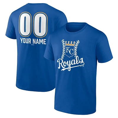 Men's  Royal Kansas City Royals Personalized Name & Number Fastball T-Shirt