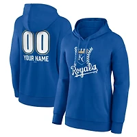 Women's  Royal Kansas City Royals Personalized Name & Number Fastball Pullover Hoodie