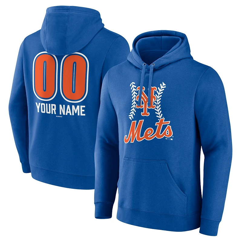 Men's  Royal New York Mets Personalized Name & Number Fastball Pullover Hoodie