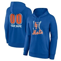 Women's  Royal New York Mets Personalized Name & Number Fastball Pullover Hoodie