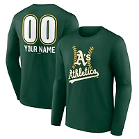 Men's Green Athletics Personalized Name & Number Fastball Long Sleeve T-Shirt