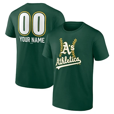 Men's Green Athletics Personalized Name & Number Fastball T-Shirt