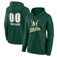 Women's Green Athletics Personalized Name & Number Fastball Pullover Hoodie