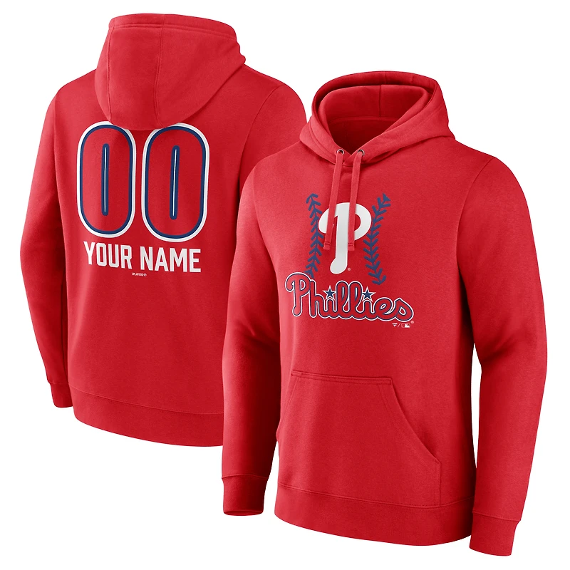 Men's Philadelphia Phillies Personalized Name & Number Fastball Pullover Hoodie