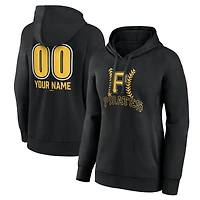 Women's  Black Pittsburgh Pirates Personalized Name & Number Fastball Pullover Hoodie