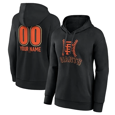 Women's Black San Francisco Giants Personalized Name & Number Fastball Pullover Hoodie
