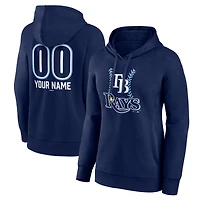 Women's  Navy Tampa Bay Rays Personalized Name & Number Fastball Pullover Hoodie