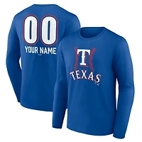 Men's  Royal Texas Rangers Personalized Name & Number Fastball Long Sleeve T-Shirt