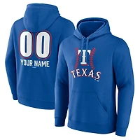 Men's  Royal Texas Rangers Personalized Name & Number Fastball Pullover Hoodie