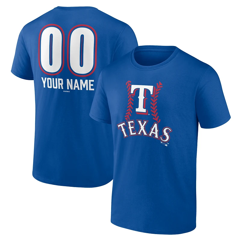 Men's  Royal Texas Rangers Personalized Name & Number Fastball T-Shirt